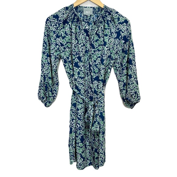 Anthropologie Dresses & Skirts - Anthropologie‎ Maeve Blue Floral Belted Long Sleeve Dress Women’s Medium NWOT